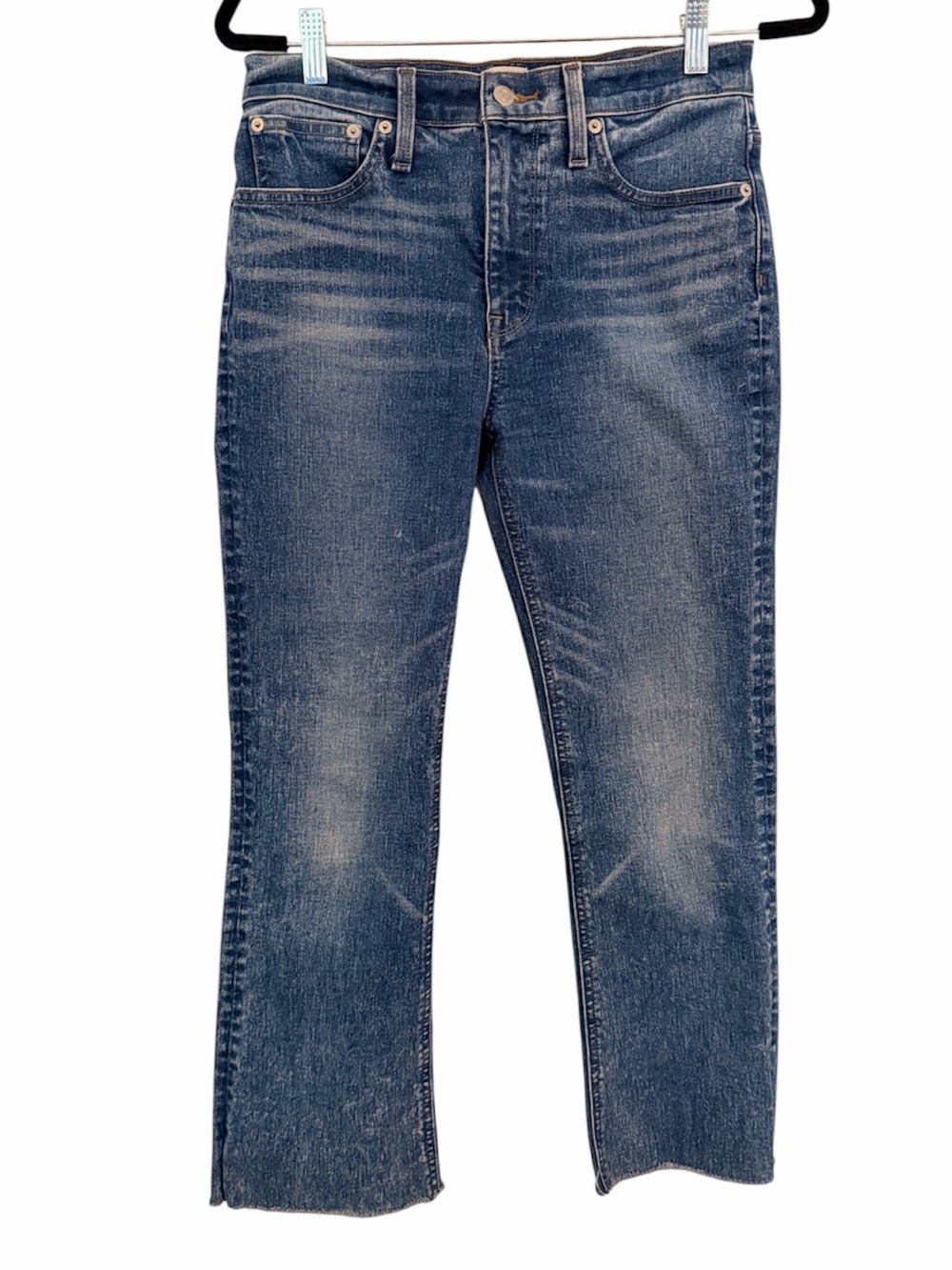 J. CREW 28 Billie Demi Boot Crop Jeans Raw Hem Distressed